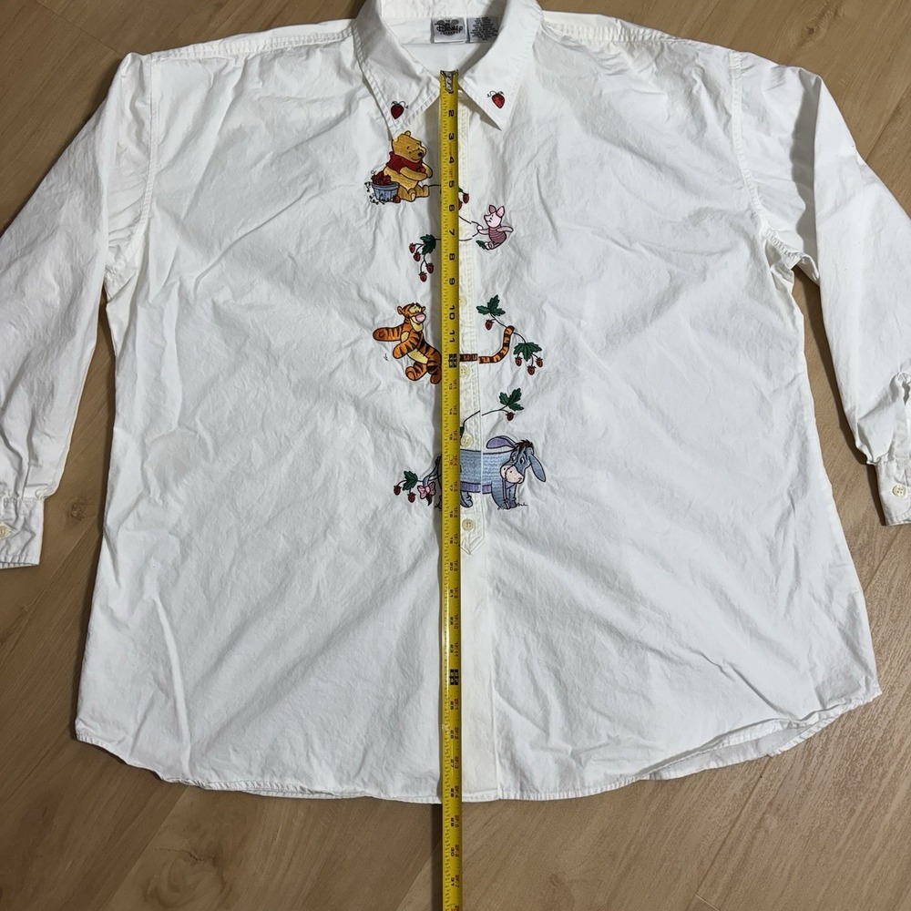 Vintage Disney Catalog Pooh And Friends Woman 3X Button Up White Long Sleeve - Picture 9 of 15